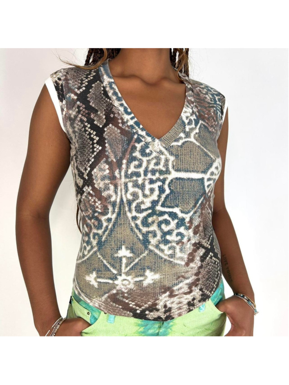 vintage Just Cavalli snakeskin printed tank top